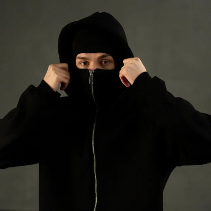 Men's Full Sleeves Zipper Hoodie with Mask