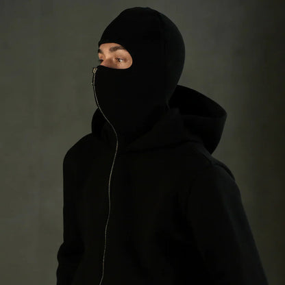 Men's Full Sleeves Zipper Hoodie with Mask